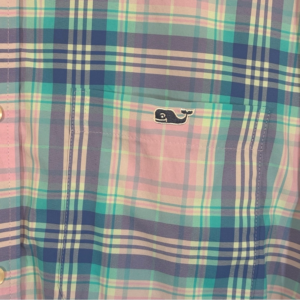 Vineyard Vines On the Go Performance Sz XXL Button Pastel Plaid Shirt Sz XXL - Picture 4 of 11